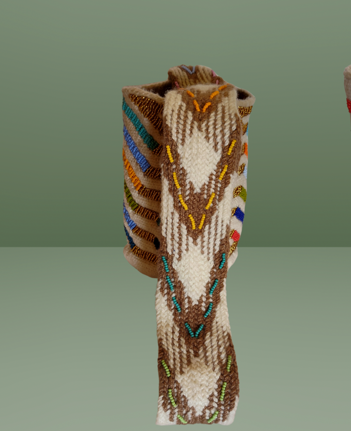 Arhuaca Mochila Bag Medium Size Handmade Decorated with Canutillos