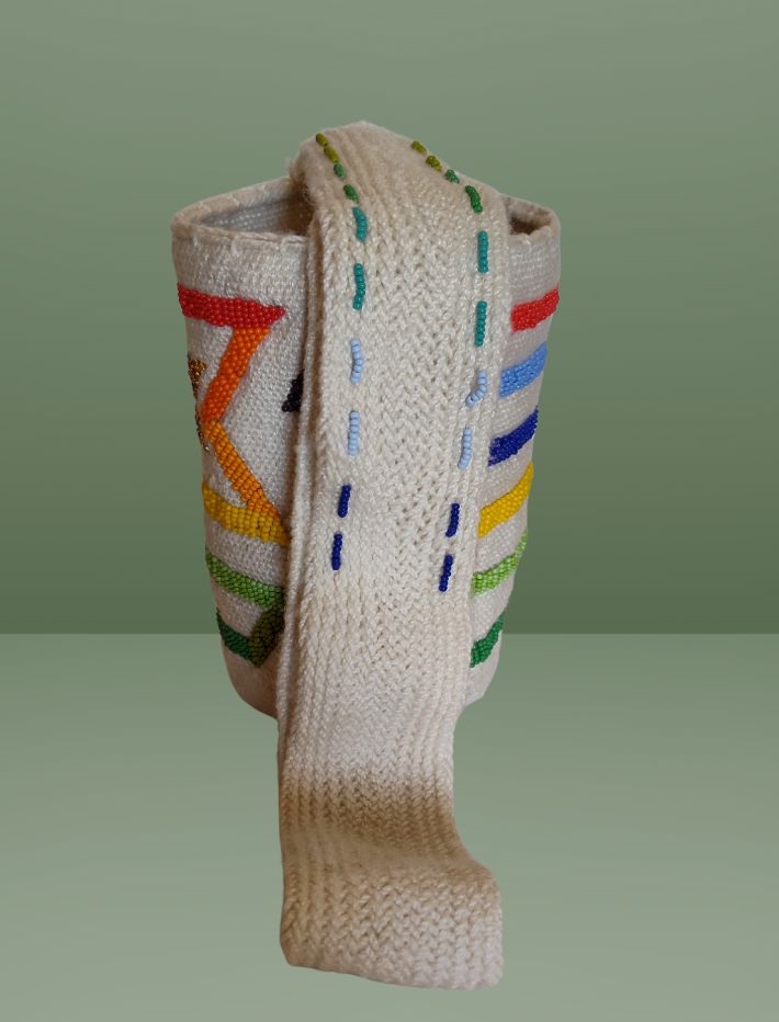 Arhuaca Mochila Bag Medium Size Handmade Decorated with Canutillos