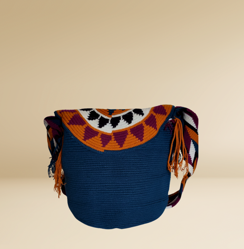 Authentic 100% Wayuu Mochila Bag Large Size Boho Bag whith Lid Unique Design