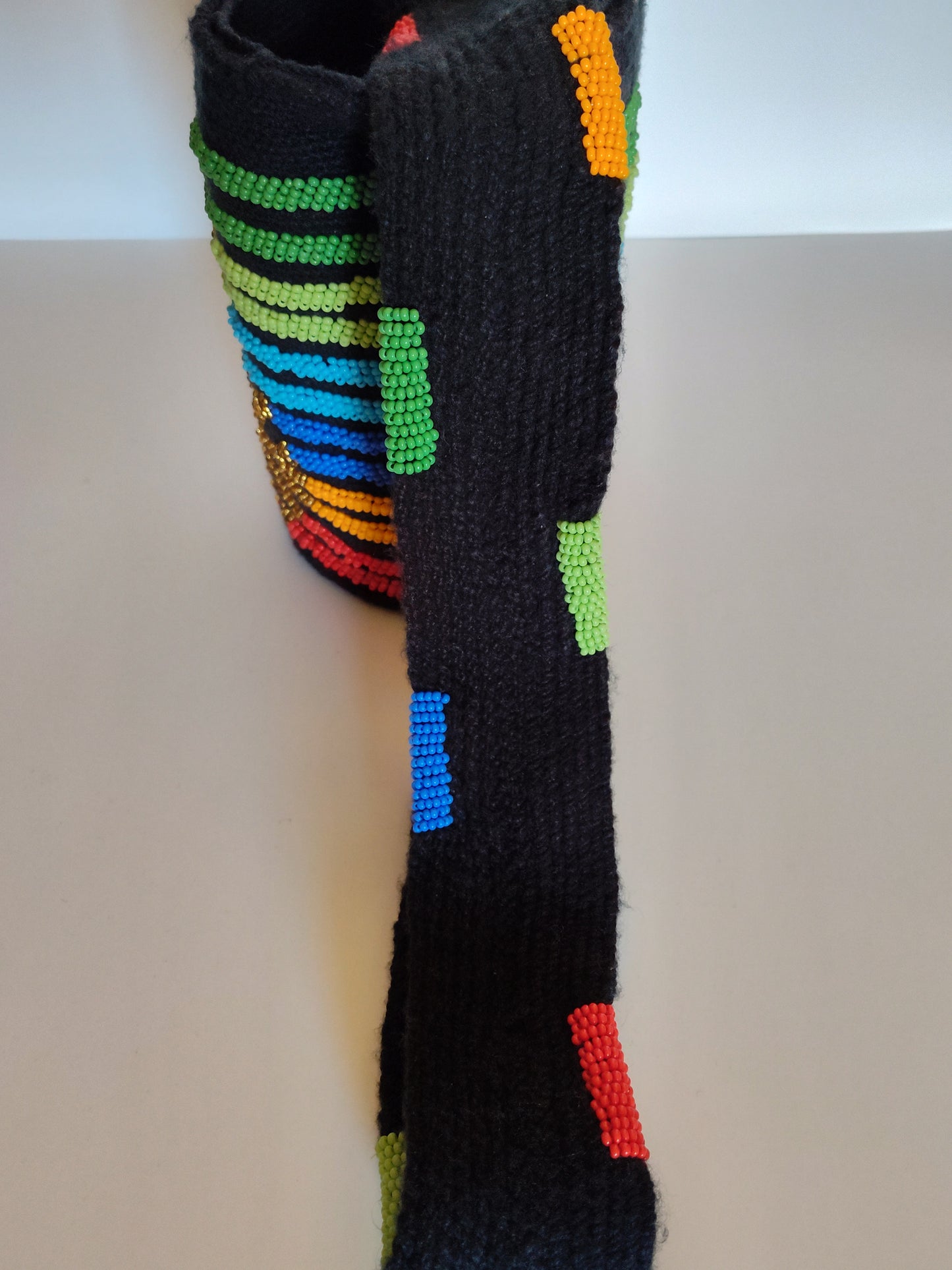 Authentic Arhuaca Bag Mochila Decorated With Mostacilla Beads