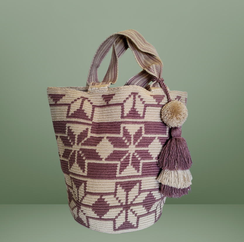 Authentic 100% Wayuu Mochilon Colombian Handmade Ethnic design Large Size