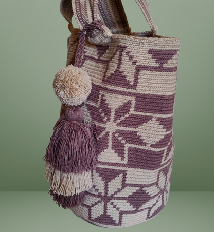 Authentic 100% Wayuu Mochilon Colombian Handmade Ethnic design Large Size