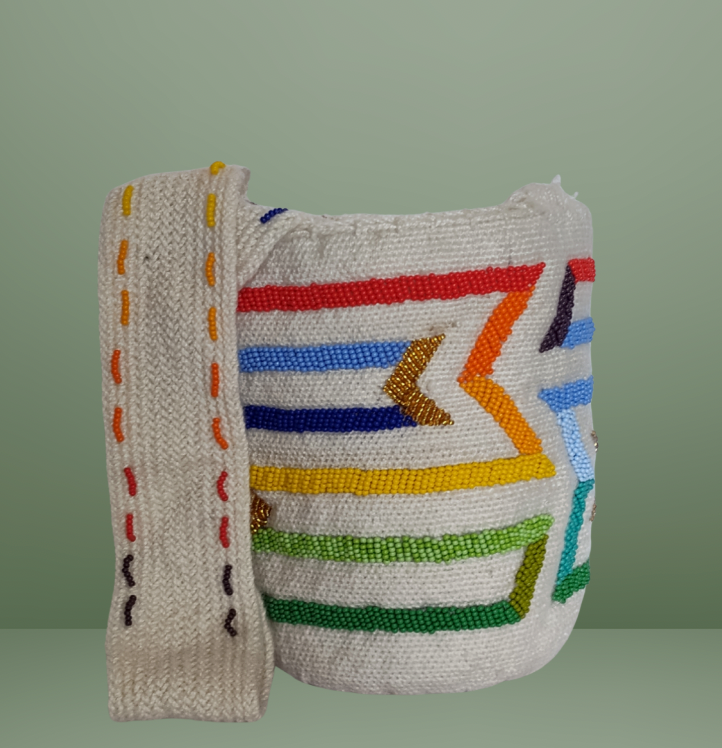 Arhuaca Mochila Bag Medium Size Handmade Decorated with Canutillos