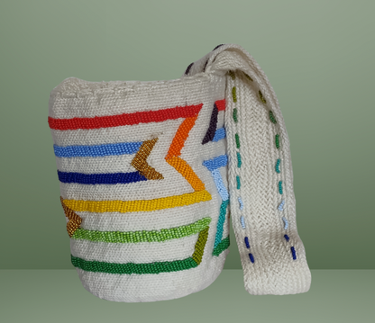 Arhuaca Mochila Bag Medium Size Handmade Decorated with Canutillos