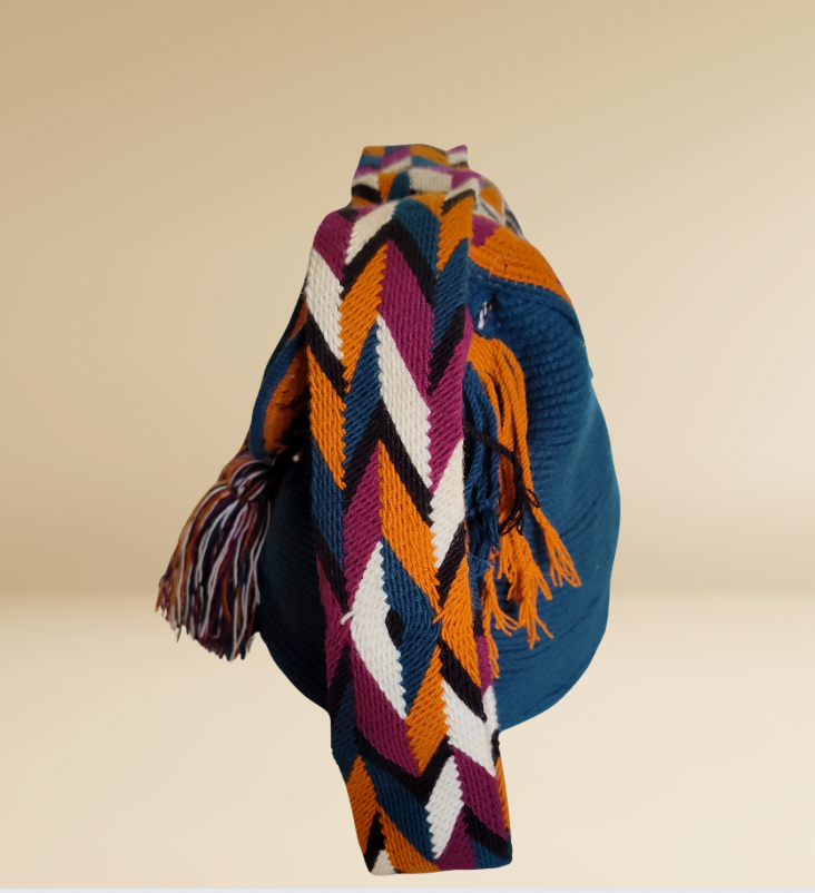 Authentic 100% Wayuu Mochila Bag Large Size Boho Bag whith Lid Unique Design