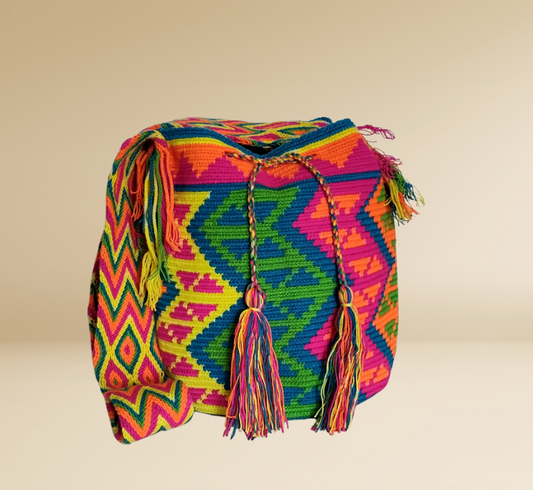 Wayuu Mochila Bag 100% Authentic Handmade Large Size With Ethnic Design