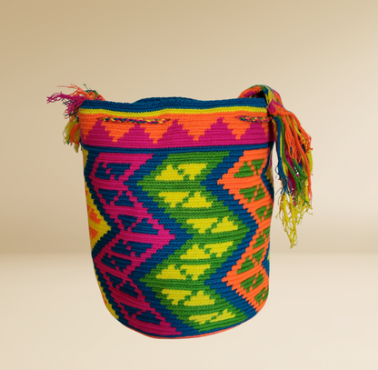 Wayuu Mochila Bag 100% Authentic Handmade Large Size With Ethnic Design