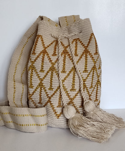 Wayuu Bag Mochila 100% Original Unique Design Handwoven Medium Size Silk Thread